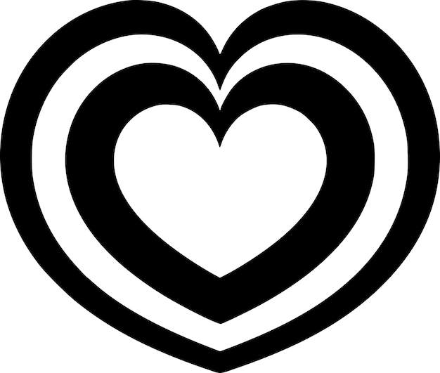 Ilustración vectorial del logotipo Heart Minimalist y Flat