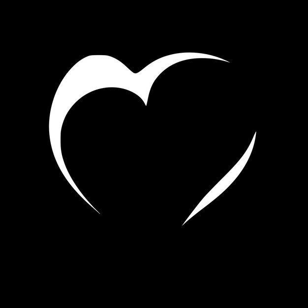 Vector ilustración vectorial del logotipo heart minimalist y flat