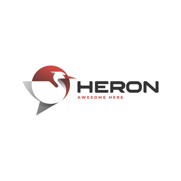 Ilustración vectorial del logotipo Heron Gradiente Estilo colorido