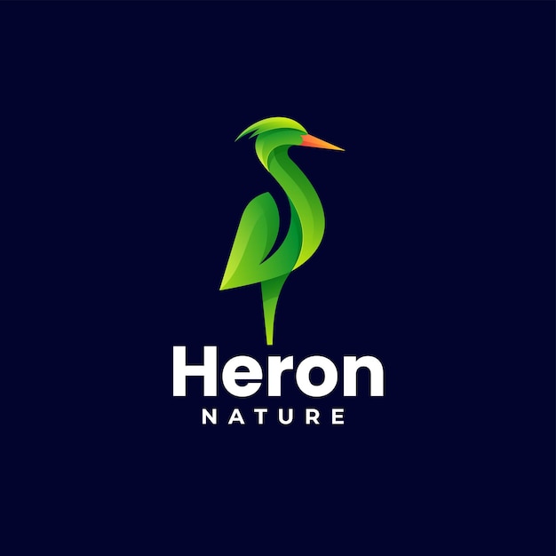 Ilustración vectorial del logotipo Heron Gradiente Estilo colorido