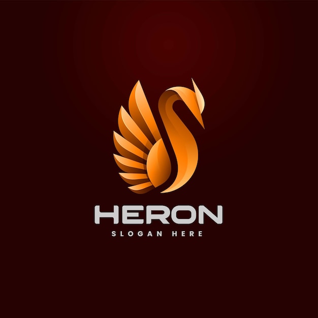 Ilustración vectorial del logotipo Heron Gradiente Estilo colorido
