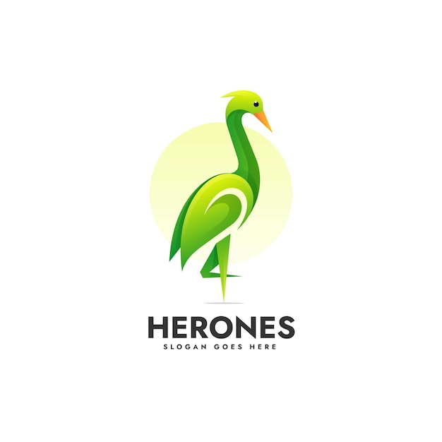Ilustración vectorial del logotipo Heron Gradiente Estilo colorido