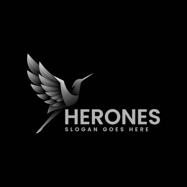 Ilustración vectorial del logotipo Heron Gradiente Estilo colorido