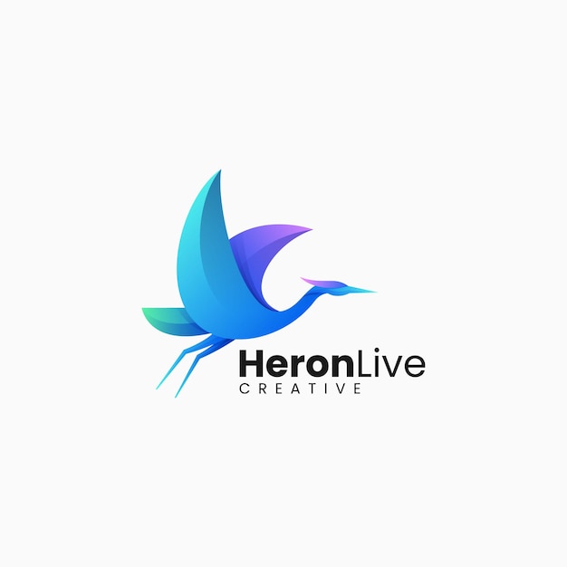 Ilustración vectorial del logotipo Heron Gradiente Estilo colorido