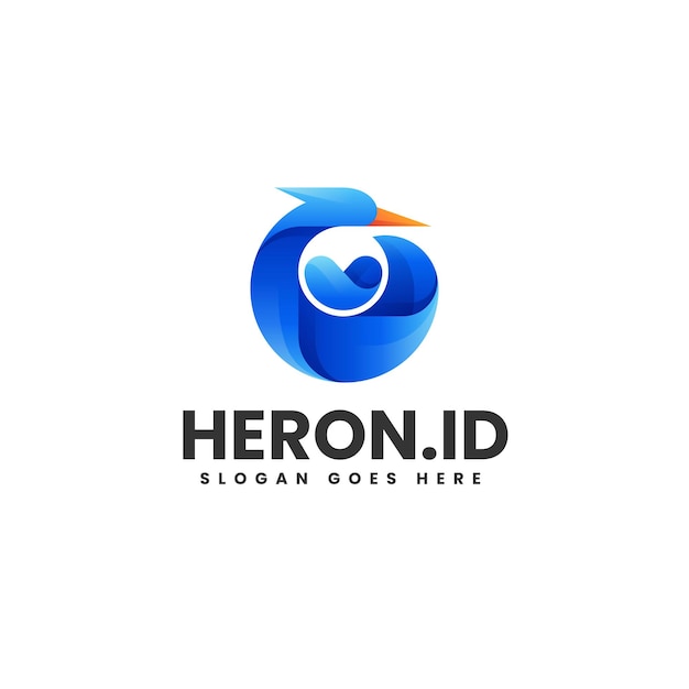 Ilustración vectorial del logotipo Heron Gradiente Estilo colorido