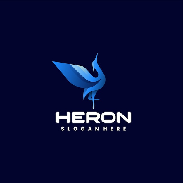 Ilustración vectorial del logotipo Heron Gradiente Estilo colorido