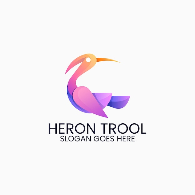 Ilustración vectorial del logotipo Heron Gradiente Estilo colorido