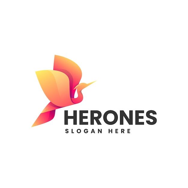 Ilustración vectorial del logotipo Heron Gradiente Estilo colorido