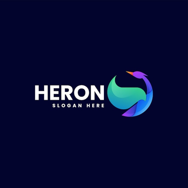 Ilustración vectorial del logotipo Heron Gradiente Estilo colorido