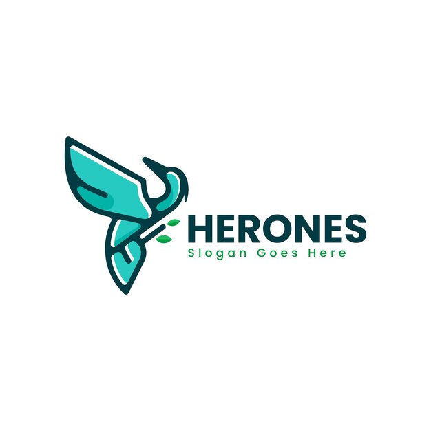 Ilustración vectorial del logotipo Heron Simple Estilo de mascota