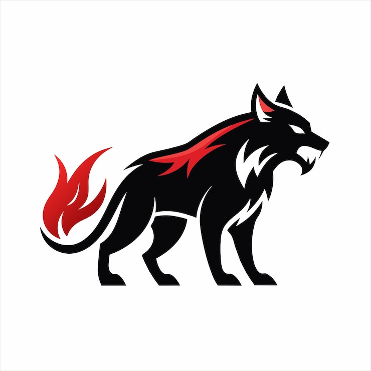 Vector ilustración vectorial del logotipo de la hiena feroz minimalista