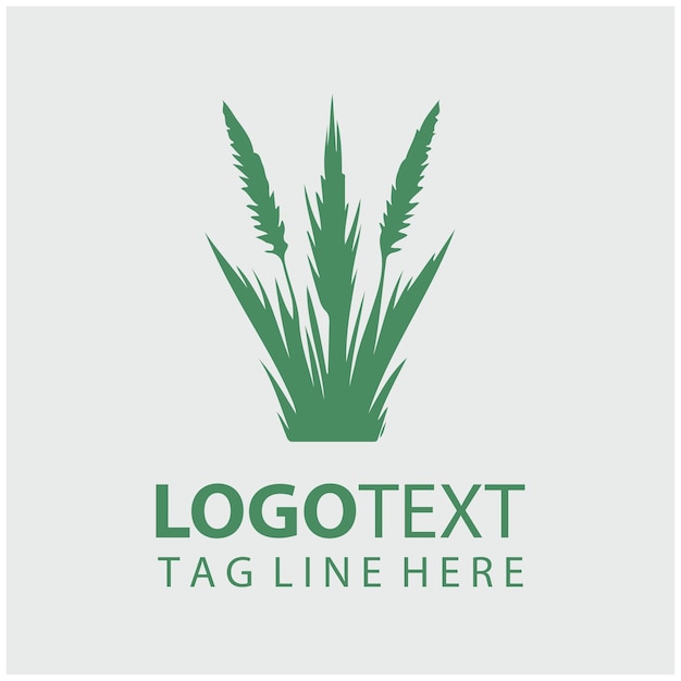 Ilustración vectorial del logotipo de la hierba verde