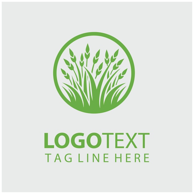 Ilustración vectorial del logotipo de la hierba verde