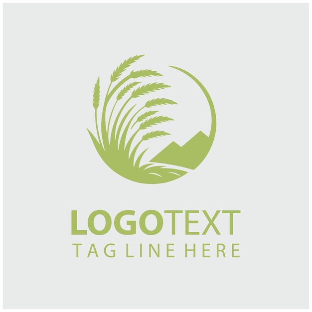 Ilustración vectorial del logotipo de la hierba verde