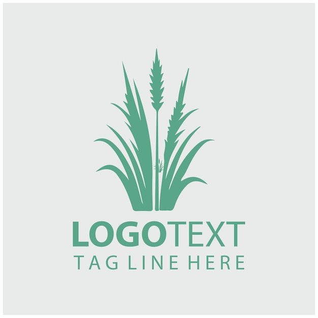 Ilustración vectorial del logotipo de la hierba verde