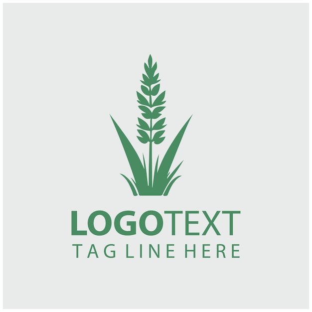 Ilustración vectorial del logotipo de la hierba verde