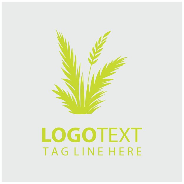 Ilustración vectorial del logotipo de la hierba verde