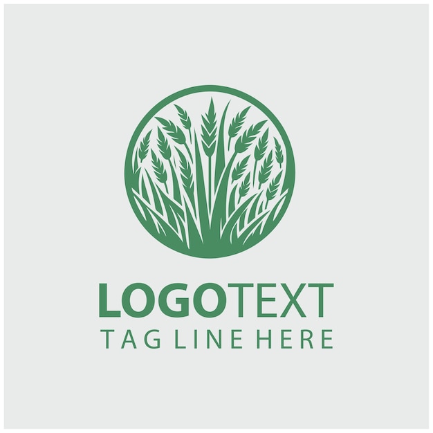 Ilustración vectorial del logotipo de la hierba verde
