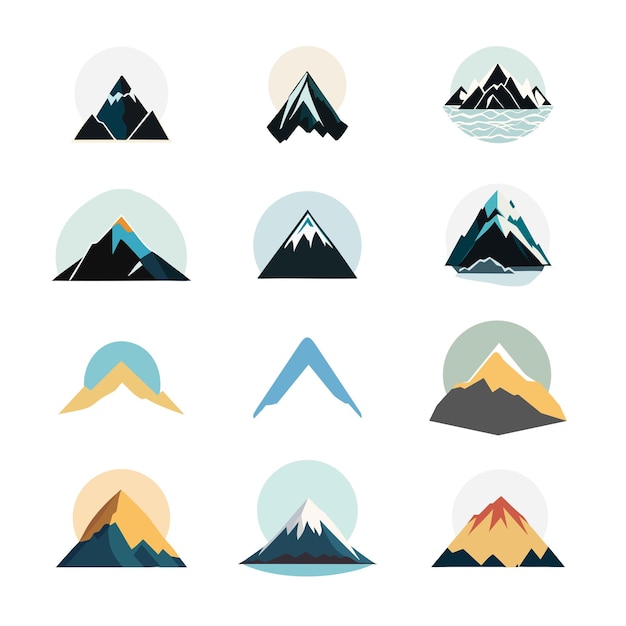 Ilustración vectorial del logotipo del icono de la montaña