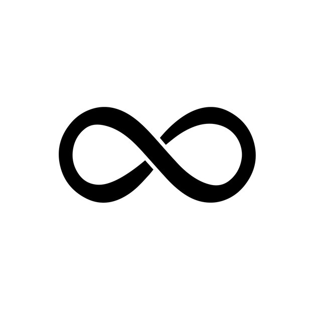 Ilustración vectorial del logotipo de Infinity Ícono y signo del vector de Infinity