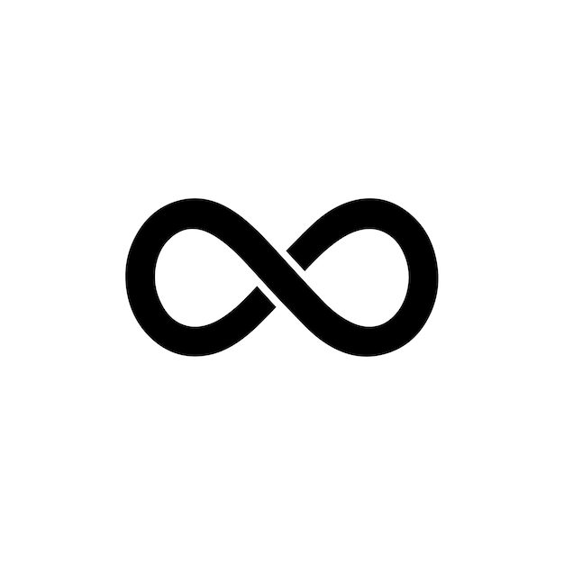 Ilustración vectorial del logotipo de Infinity Ícono y signo del vector de Infinity