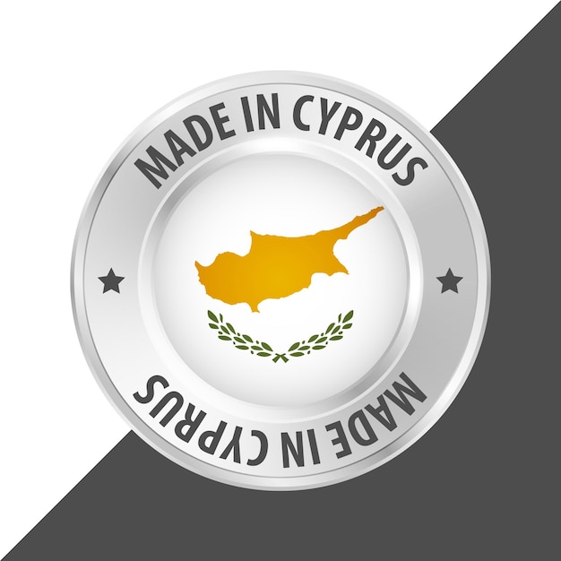 Ilustración vectorial del logotipo de la insignia de la bandera del sello hecho en Chipre