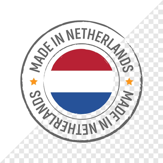 Ilustración vectorial del logotipo de la insignia de la bandera del sello hecho en los Países Bajos