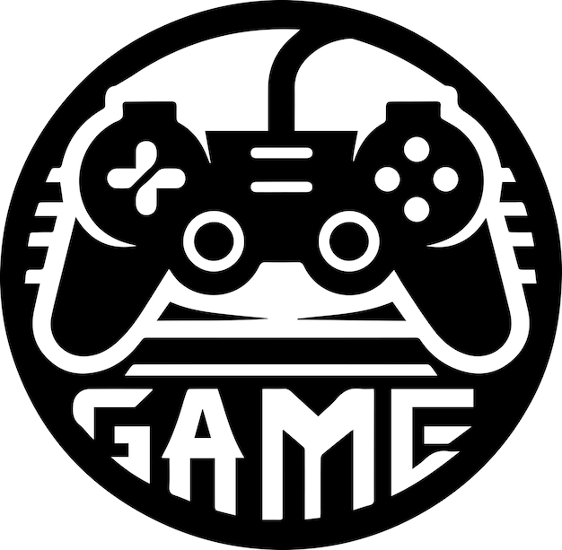 Ilustración vectorial del logotipo del juego en color negro 6