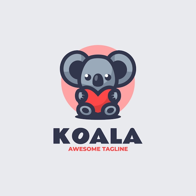 Ilustración vectorial del logotipo Koala Mascota Estilo de dibujos animados