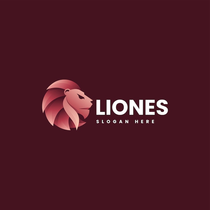 Vector ilustración vectorial del logotipo león gradiente estilo de colores