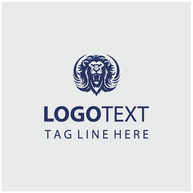 Vector ilustración vectorial del logotipo del león rugiente
