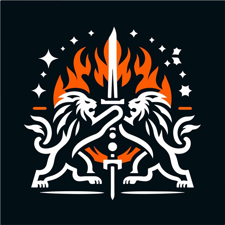 Vector ilustración vectorial del logotipo del león