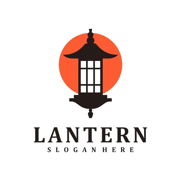 Ilustración vectorial del logotipo de la linterna plantilla de concepto de diseño del logotipo Vintage Lantern