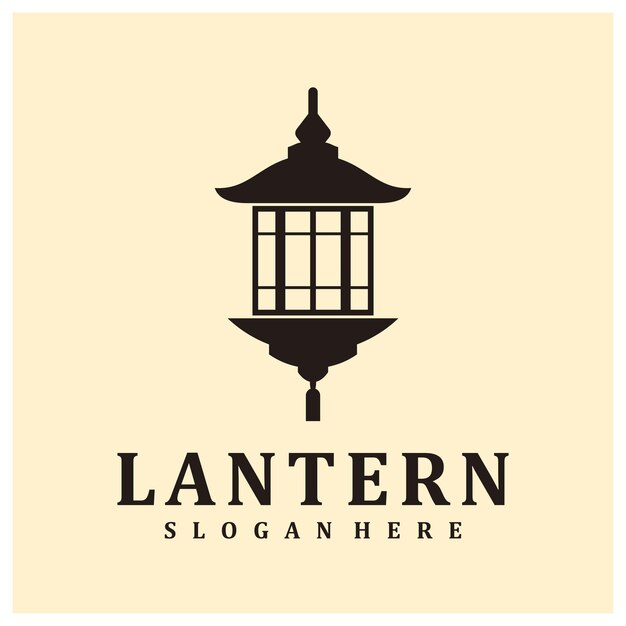Ilustración vectorial del logotipo de la linterna plantilla de concepto de diseño del logotipo Vintage Lantern