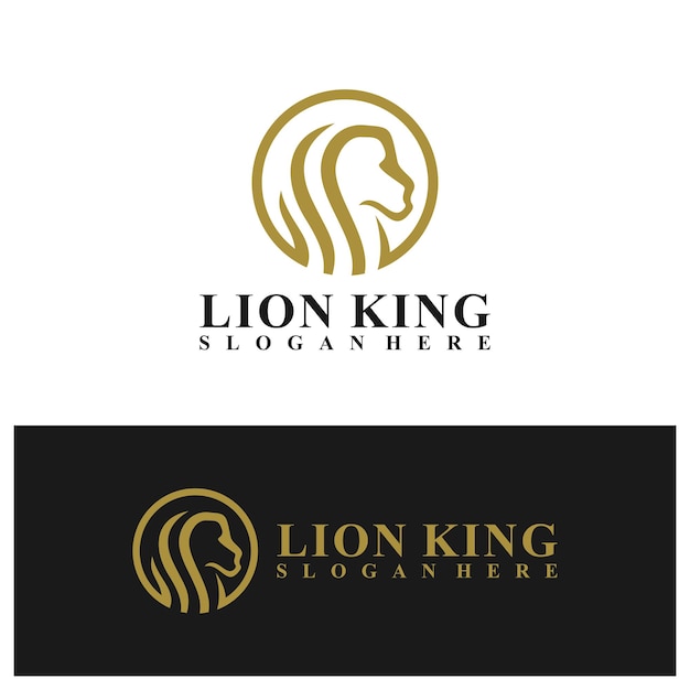 Ilustración vectorial del logotipo de Lion Lion Head plantilla de concepto de diseño del logotipo