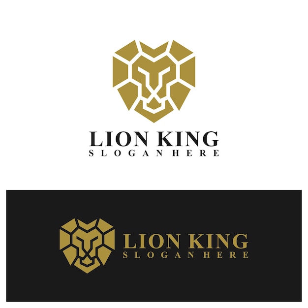 Ilustración vectorial del logotipo de Lion Lion Head plantilla de concepto de diseño del logotipo
