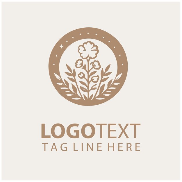 Ilustración vectorial del logotipo de la luna floral