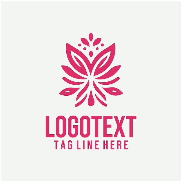 Ilustración vectorial del logotipo de la mariposa floral lineal