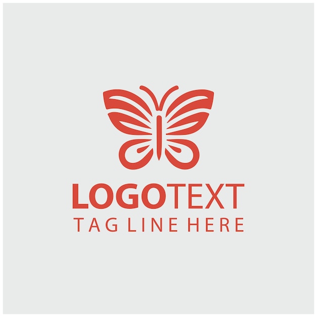 Ilustración vectorial del logotipo de la mariposa lineal