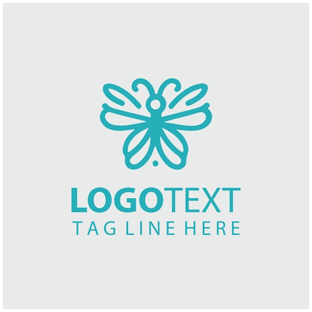 Ilustración vectorial del logotipo de la mariposa lineal