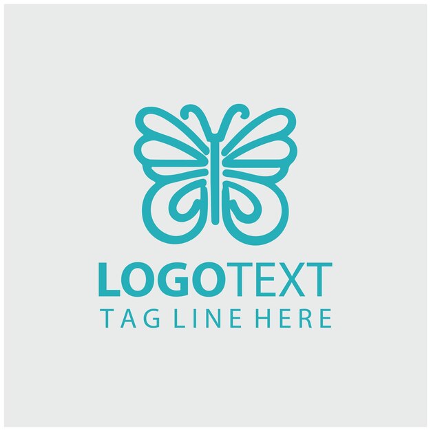 Ilustración vectorial del logotipo de la mariposa lineal