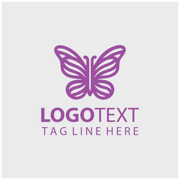 Ilustración vectorial del logotipo de la mariposa lineal
