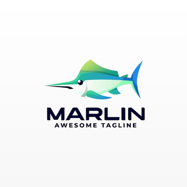 Ilustración vectorial del logotipo Marlin Gradiente Estilo colorido