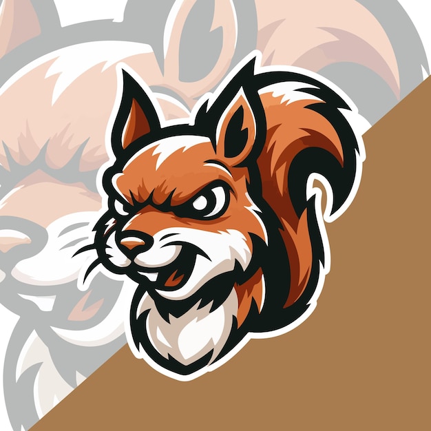 Ilustración vectorial del logotipo de la mascota de la ardilla