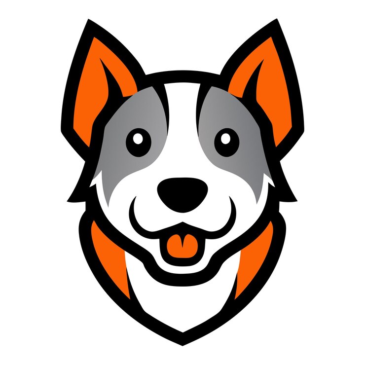 Ilustración vectorial del logotipo de la mascota de la cabeza de perro en fondo blanco