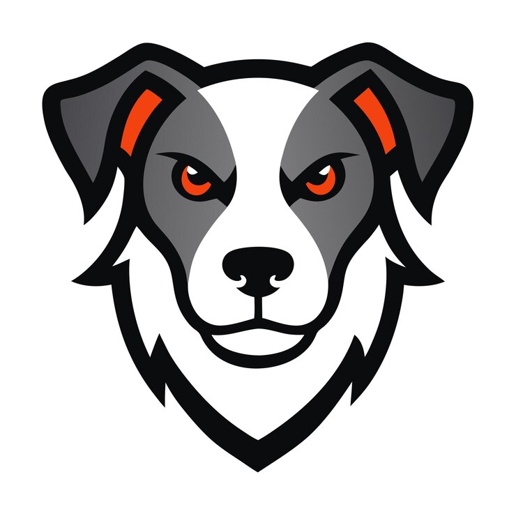 Ilustración vectorial del logotipo de la mascota de la cabeza de perro en fondo blanco