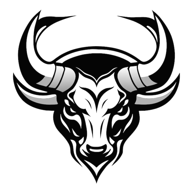 Ilustración vectorial del logotipo de la mascota de la cabeza de toro y el búfalo