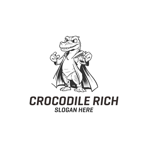 Ilustración vectorial del logotipo de la mascota del cocodrilo enojado