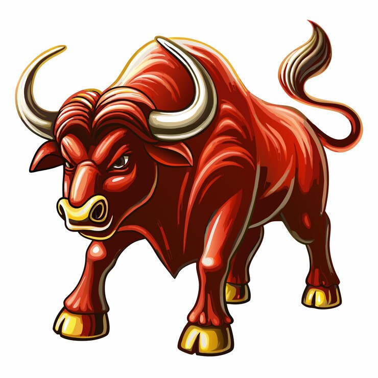 Vector ilustración vectorial del logotipo de la mascota del toro rojo