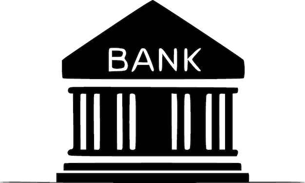 Vector ilustración vectorial del logotipo minimalista y plano del banco